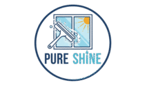 Pure Shine logo with a shining water drop design inside a circle, representing cleaning and freshness.